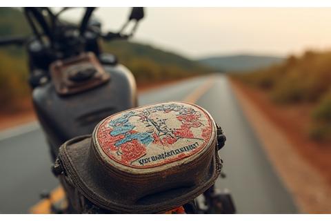 Customer's feedback photo of their motorcycle displaying a new 'Open Road' journey map decal